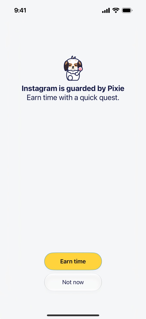 Instagram is guarded by Pixie. Earn time with a quick quest.